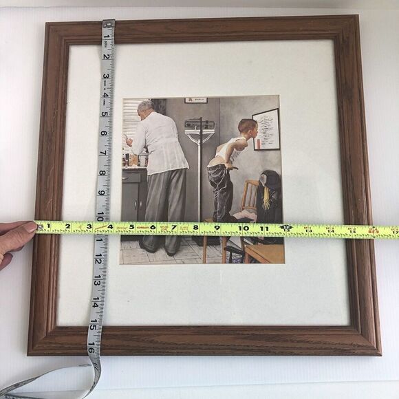 Norman Rockwell “Before the Shot” at The Doctor’s Office Framed Print - Picture 5 of 8